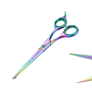 Profesional 6,5 "recto Arco Iris Pet Grooming tijeras animales perros gato corte de pelo - Product Image 1