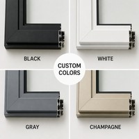 Fenêtre coulissante moderne en alliage d'aluminium, fenêtre en verre minimaliste pour un espace de vie luxueux