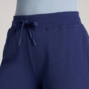 Pantalones Deportivos de Invierno para Mujer, Mezcla de Poliéster/Algodón, Logotipo Personalizado Serigrafiado, Tejido Grueso, Cintura Media, Color Azul Marino - Product Image 2