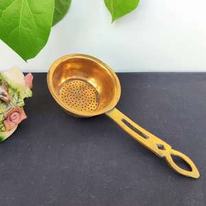 Passoire à thé en laiton pur de luxe avec brosses de nettoyage, ustensiles de cuisine pour la maison, l'hôtel, le restaurant, la cuisine - Product Image 1