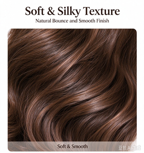 Perruque 100% cheveux humains ondulés, longue, brun foncé, pour femmes, aspect naturel, perruque tendance - Product Image 5