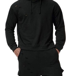 Conjunto Deportivo Personalizado OEM Vintage con Capucha y Estampado, de Alta Calidad, con Rasgaduras y Costuras, Transpirable, de Dos Piezas - Product Image 5