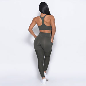 Sujetador deportivo Sexy de alto impacto, mallas de Yoga transpirables para entrenamiento, envío directo, ropa deportiva para gimnasio, conjuntos de ropa deportiva sólidos de 2 piezas - Product Image 3