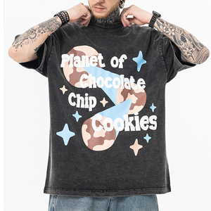 T-shirt streetwear T-shirt premium personnalisé 100% coton impression lavage à l'acide t-shirt pour hommes - Product Image 5