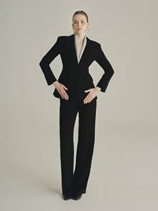 Pantalones Elegantes de Pierna Recta para Mujer, Estilo Minimalista, Frente Plano, Servicio ODM, SOUL, 20% Seda, 80% Poliéster - Product Image 5