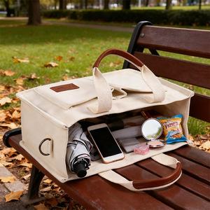 Sac fourre-tout moyen personnalisé, sacs à main écologiques, sac à main rembourré en toile de coton, sac de courses avec logo et sangle réglable - Product Image 4