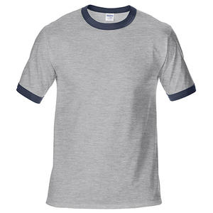 Personalizado Caaual Oversized Retro 180gsm 100% algodón cuello redondo manga corta Camiseta en blanco liso Ringer camiseta para hombres - Product Image 6