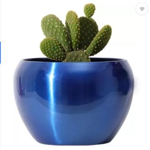 แจกันดอกไม้เหล็กขนาดเล็กแบบแฮนด์เมดทันสมัยทำด้วยมือชามตั้งโต๊ะทำจากโลหะสีฟ้าสำหรับงานแต่งงานสไตล์แฟนซีสำหรับตกแต่งบ้านคริสต์มาส - Product Image 1