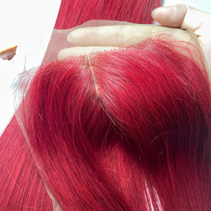 Cabello Vietnamita, Cabello Humano Natural, Liso, Color Rojo, Encaje Frontal Transparente, Precio Directo de Fábrica, Precio al por Mayor - Product Image 2