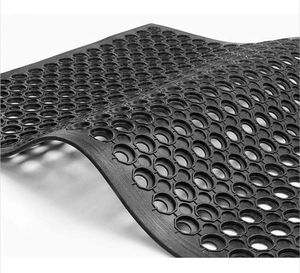 Rubber Anti-fatigue Industrial Mat <b>Tiles</b> with Drainage Holes Hollow Ring Hydrophobic Porous Anti Slip Outdoor Rubber Mat - Product Image 1
