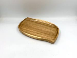 Plateau en bois écologique en forme de graine de mangue finition peinte antidérapant léger Contact alimentaire sûr intérieur extérieur utilisation plateau de service - Product Image 4