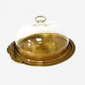 Dôme de service alimentaire martelé en laiton de qualité supérieure plaqué or meilleure qualité vaisselle et assiettes idéales pour servir - Product Image 2