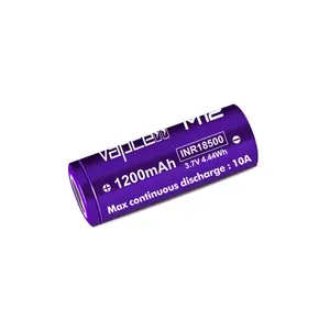 最佳18500电池最强功率Vapcell M12 18500 1200mah 10A相机锂离子充电电池