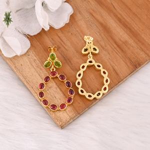 Women's Drop <b>Earring</b> Natural <b>Tourmaline</b> Peridot Gemstone Women's Stud <b>Earrings</b> Gold Plated Jewelry 925 Sterling Silver <b>Earrings</b> - Product Image 5