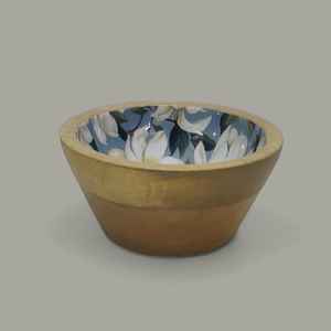 Plateaux de service décoratifs carrés en bois de manguier fabriqués à la main Résine artisanale marron naturel Noël Blanc Bleu émaillé - Product Image 6