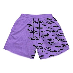 Pantalones cortos deportivos de lona de secado rápido para gimnasio de algodón 100% sólido para hombre y mujer Pantalones cortos de playa Anti-UV con estampado Digital 3D - Product Image 2