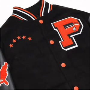 Personalizado ODM Chenille bordado cuero manga béisbol Letterman Varsity chaqueta - Product Image 4