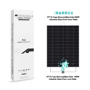 Panneau solaire monocristallin HJT de type N 600W avec couvercle avant en verre industriel sur palette - Product Image 2