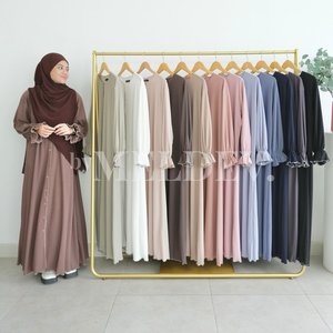 ByMeldev Alayaa Modest Pleats Button Dress ทรงตรงพร้อมเส้นเอวธรรมชาติ - Product Image 5