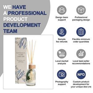 Diffuseur de roseaux décoratif 250 ml aux fleurs séchées, diffuseur <span class=keywords><strong>herbarium</strong></span> à prix de gros - Product Image 4