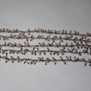 Black Plated Pink Quartz Glass Beads Cluster <b>Rosary</b> Chain Beaded Chain for Bracelet Necklace Jewelry Making - Product Image 6