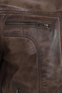 Chaqueta de Cuero de Piel de Oveja Original para Hombre de la Mejor Calidad, Diseño Vintage, Chaqueta de Cuero Genuino Estilo Motero OEM - Product Image 5