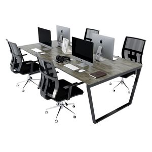 Escritorios de Oficina Modernos de Melamina en Conjunto de 4 Piezas, 240x120cm, Requiere Ensamblaje-HBTC014 - Product Image 1