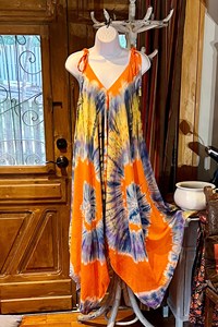 Monos Atractivos de Alta Calidad, Casuales, Sexys, con Estampado Tie Dye Multicolor, sin Mangas, para Mujer, Holgados, sin Espalda, para Verano - Product Image 4