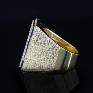 แหวนฮิปฮอปผู้ชายเงินแท้ 925 ประดับเพชรโมอิสซาไนต์ VVS ตัวอักษร T แบบ Iced Out ทรงบาแกตต์และทรงกลม ผลิตตามสั่ง หรูหรา - Product Image 4