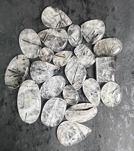 หินควอตซ์เจียระไนแบบหยาบสีดำธรรมชาติเกรด AAA + พลอยมีค่ากึ่งสังเคราะห์สำหรับทำเครื่องประดับ - Product Image 4