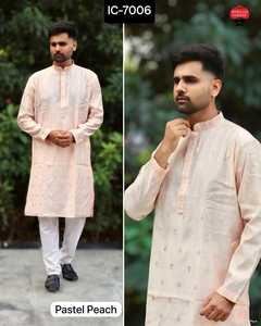 Festival de vêtements traditionnels indiens lourds portent des collections de vêtements pour hommes Kurtis ethniques avec ensemble de pyjama en coton pour hommes - Product Image 5