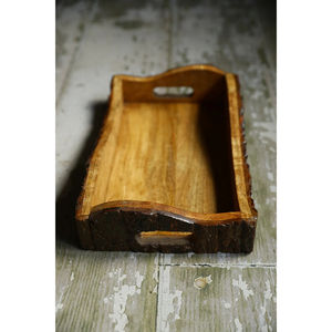 Plateau de service en bois rustique écologique naturel, assiettes, plat de petit-déjeuner, plateau de nourriture en bois pour restaurant à la maison de bonne qualité - Product Image 1