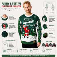 Pull jacquard vert pour femme FNJIA, pull de golf pour homme, pull oversize de Noël pour l'automne et l'hiver, style décontracté