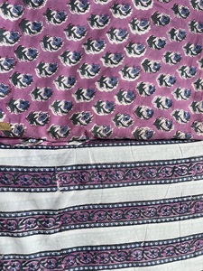 Hand Block Printed 100% Cotton Traditional Block Printed Cotton Geometric Fabric by the Yard at Factory - Product Image 5