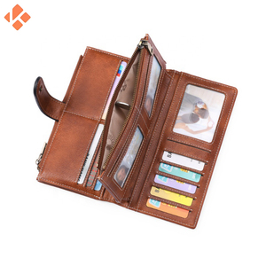 Venta al por mayor de gran capacidad de moda clásica de los hombres bolso de mano de cuero PU de negocios de moda de doble cremallera Cartera de capacidad - Product Image 2