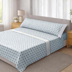 Juego de Funda Nórdica de Algodón/Poliéster de 3 Piezas, Incluye Sábana Plana, Sábana Ajustable (Hasta 30 cm) y Funda de Almohada con Acabado Premium - Product Image 1