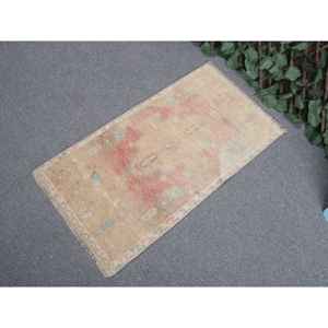 พรมตุรกีวินเทจขนาด 1.5x2.8 ฟุต พรมขนาดเล็ก พรมขนสัตว์สีแดง - Product Image 2