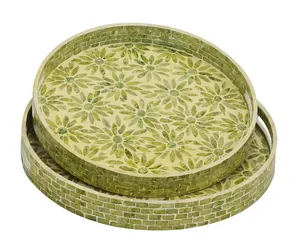 New Arrival Arabian 2023 Mother of Pearl Inlay Dessert Pastry Tray, <b>Chocolate</b> Fruit Tray Ramadan <b>Seashell</b> Inlay Serving Tray - Product Image 3