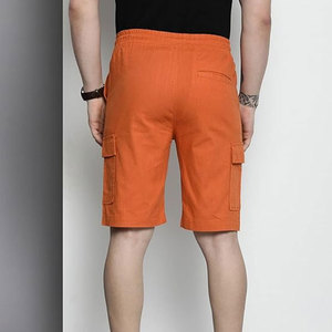 Pantalones cortos Cargo de longitud larga para hombre, pantalones elásticos de algodón informales con múltiples bolsillos de verano para hombre, pantalones cortos tácticos de malla para hombre - Product Image 2