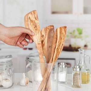 Spatule en bois d'olivier gravée, cuillère de cuisine, ustensiles faits à la main, outils de cuisine haut de gamme, artisRaw personnalisé, fabriqué au TN, ensemble - Product Image 4