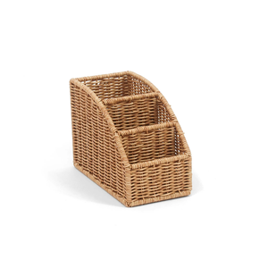 Organisateur de table en rotin à 3 compartiments, boîte de rangement tissée à la main, décoration de maison naturelle écologique, vente en gros en provenance du Vietnam - Product Image 1