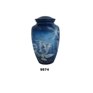 Love Bird Flying Pegion Urn para humanos Cenizas Urnas de cremación de aluminio para cenizas con bolsa de terciopelo gratis - Product Image 1