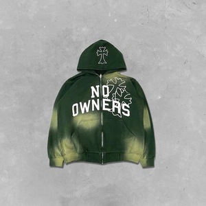 Men's Oversized Sun Fade Zipper Closure Screen Printed Hoodie & Sweatshirt Best Quality Fleece Fabric Outerwear Hoodies - Product Image 4