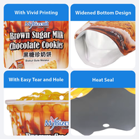 Op maat gemaakte koekjes, onregelmatig gevormde staande ritssluitingszak, vochtbestendig, hitteverzegelbaar, gelamineerd aluminiumfolie, meerkleurig bedrukt, voor voedsel