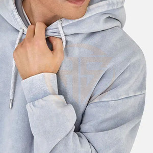Nouveauté, vente chaude, sweats à capuche pour hommes en denim délavé, vente en gros, sweats à capuche en denim délavé personnalisés pour hommes - Product Image 5