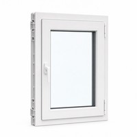 Fenêtre en PVC laminé imitation bois, finition bois naturel, double vitrage décoratif