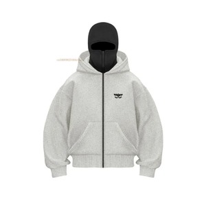 Doble gorra diseño único Sudadera con capucha hombres mujeres doble cabeza águila cremallera Sudadera con capucha invierno suelta pareja chaqueta ropa de abrigo