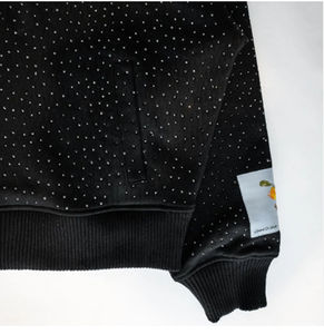 Personnalisé All-over Strass Hommes 100% Coton 450GSM Full Face Zip Up Us Hoodie Hommes Crop Top Hoodies 100% Coton Polaire - Product Image 2