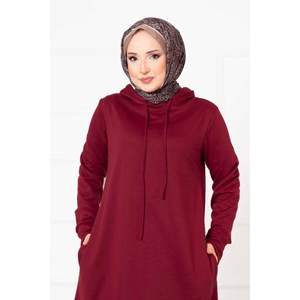 Claret Red Hooded Pocket <b>Dress</b> Custom Design Casual Work Clothes High Quality with <b>Loose</b> Fit XS 6XL Sizes Available ODM Supply - Product Image 4