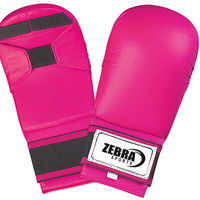 Gants de karaté sparring style WKF sans protection du pouce en cuir PU bleu rouge blanc mitaines d'arts martiaux pour enfants et adultes